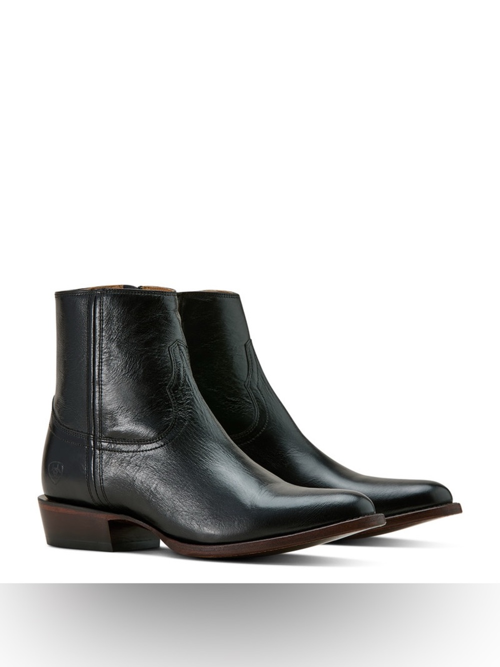 Ariat Barrett Inkwell Black Leather Western Ankle Boots